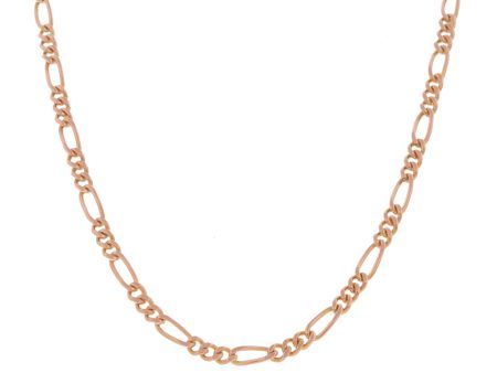 Collar de tres eslabones por uno en oro rosa 14 kilates. Discount