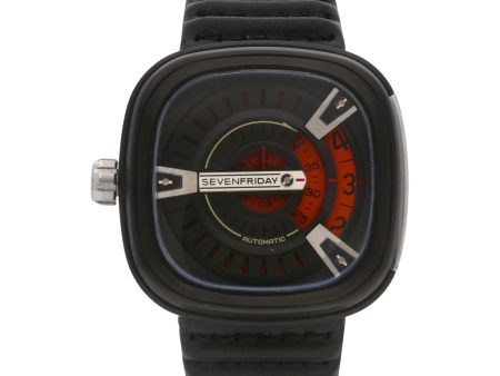 Reloj Sevenfriday para caballero caja acero PVD correa piel. Online now