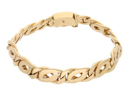 Pulsera eslabón nudo egipcio en oro amarillo 14 kilates. Supply