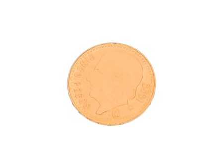 Moneda de cinco pesos oro mexicano 21.6 kilates. For Discount