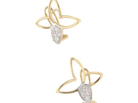 Aretes calados con sintéticos en oro amarillo 14 kilates. Online Hot Sale